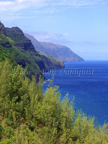 View of the Na Pali Coast as viewed from the Kalalau Trail. Kauai, Hawaii - Hawaiipictures.com