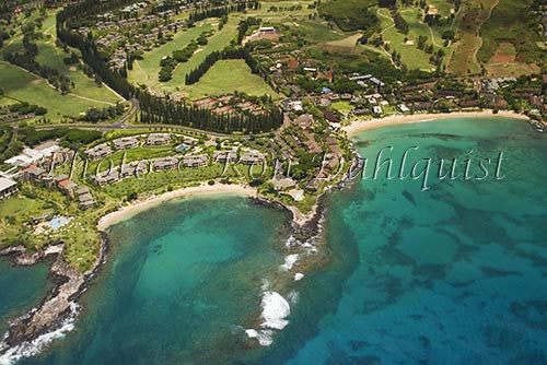 Aerial of Kapalua and Kapalua Bay, Maui, Hawaii Picture Photo Stock Photo - Hawaiipictures.com