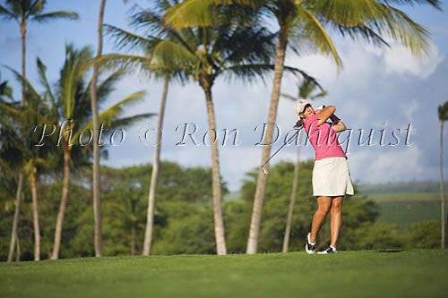 Woman playing golf in Maui, Hawaii Picture Photo Stock Photo - Hawaiipictures.com