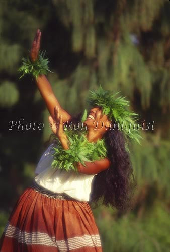 Hula Dancer with Fern Headdress - Hawaiipictures.com
