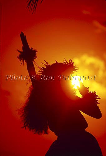 Hula Dancer at Sunset - Hawaiipictures.com