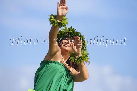 Hula Kahiko dancer, Maui, Hawaii MR Stock Photo - Hawaiipictures.com