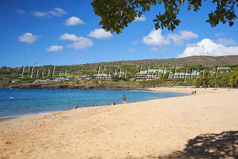 Hulopoe Beach, Manele Bay, and Four Seasons Resort, Lanai, Hawaii Picture Photo - Hawaiipictures.com
