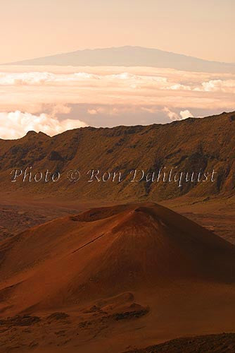 View of cinder cones in Haleakala Crater, Big Island in backgrd, Maui, Hawaii - Hawaiipictures.com