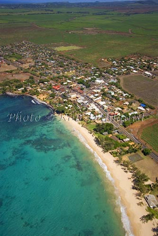 Aerial view of Paia along Maui's north coast, HI - Hawaiipictures.com
