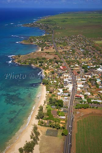 Aerial view of Paia along Maui's north coast, HI Picture - Hawaiipictures.com