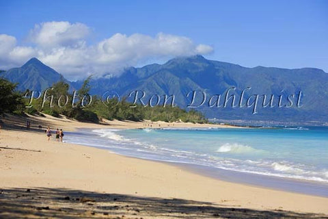 Baldwin Beach on the north coast, West Maui mountains in distance, Maui Picture Photo - Hawaiipictures.com