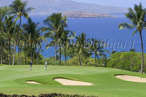 Golfers on Wailea Gold Golf Course, Maui, Hawaii Picture Photo - Hawaiipictures.com