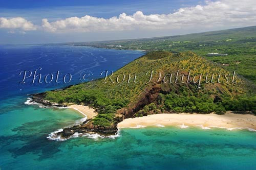 Aerial of Big Beach and Little Beach, Makena, Maui, Hawaii Picture - Hawaiipictures.com