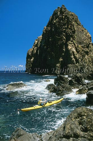 Kayaker at rocks near Kahakuloa, Maui, Hawaii - Hawaiipictures.com