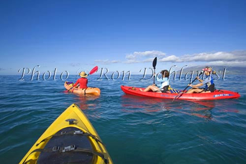 Kayaking off the south shore of Maui, Hawaii Picture Photo Stock Photo - Hawaiipictures.com