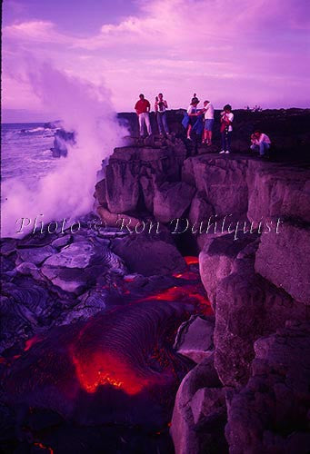Lava from Kilauea volcano, flowing into the sea. Big Island of Hawaii - Hawaiipictures.com
