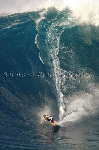Surfer, Laird Hamilton, on a big day at Peahi, also known as Jaws, Maui, Hawaii MNR Picture Photo - Hawaiipictures.com