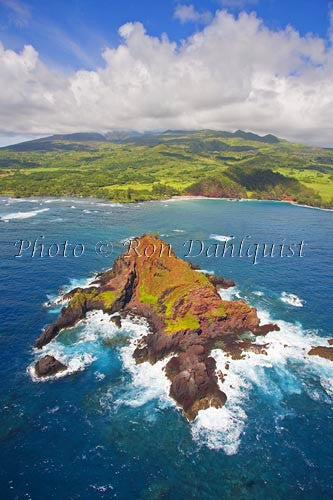 Aerial of Alau Islet, Koki Beach and Hana area, Maui, Hawaii - Hawaiipictures.com