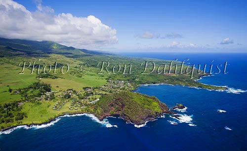 Aerial of Hana Maui Resort, Hana, and Hana Bay, Maui Hawaii Picture Photo - Hawaiipictures.com