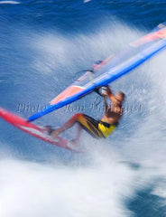 Windsurfing-Windsurfer on wave at Hookipa, Maui, Hawaii
