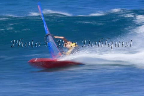 Windsurfing-Windsurfer on wave at Hookipa, Maui, Hawaii Picture Photo - Hawaiipictures.com