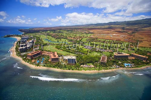 Aerial of Kaanapali Beach and Resort, Maui, Hawaii Picture - Hawaiipictures.com