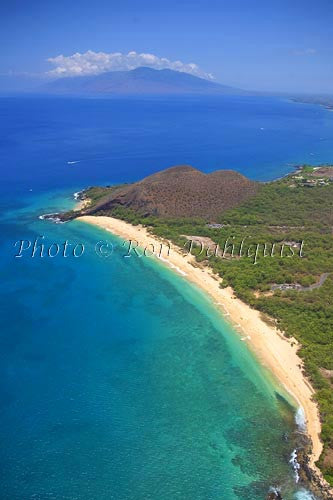 Aerial of Big Beach (Oneloa), Makena, Maui, Hawaii - Hawaiipictures.com