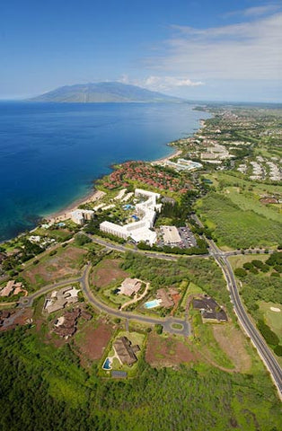 Aerial of Kea Lanai Resort and other Wailea properties, Maui, Hawaii - Hawaiipictures.com