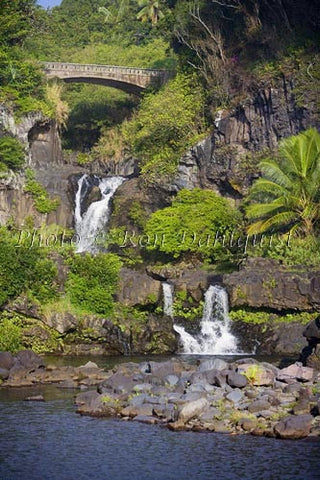 Waterfall and pools at Oheo Gulch near Hana. Kipahulu, Maui, Hawaii Photo - Hawaiipictures.com