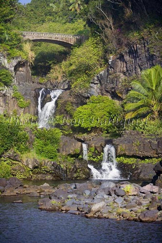 Waterfall and pools at Oheo Gulch near Hana. Kipahulu, Maui, Hawaii Photo - Hawaiipictures.com