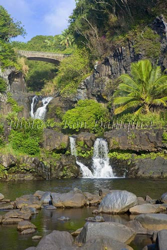 Waterfall and pools at Oheo Gulch near Hana. Kipahulu, Maui, Hawaii - Hawaiipictures.com