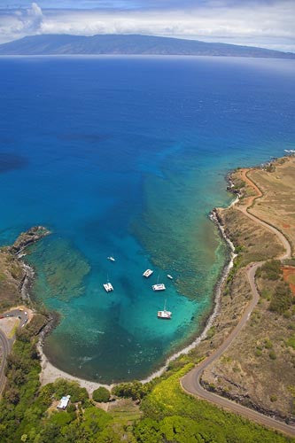 Aerial of Honolua Bay near Kapalua, Maui, Hawaii - Hawaiipictures.com