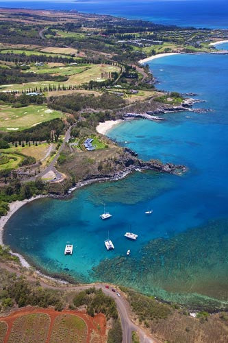 Aerial of Honolua Bay near Kapalua, Maui, Hawaii Picture - Hawaiipictures.com