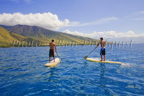 Stand-up paddling on Trilogy Excursions Ultimate Adventure, Maui, Hawaii - Hawaiipictures.com