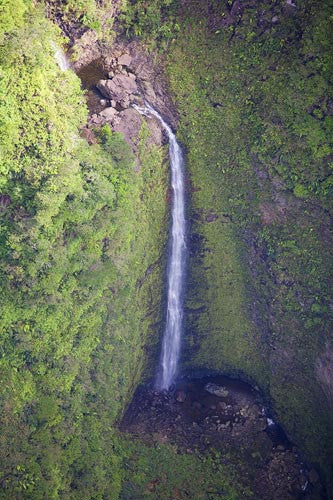 Aerial of Waterfall in West Maui, Hawaii - Hawaiipictures.com