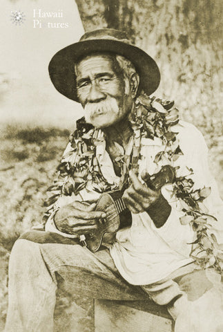 Native Hawaiian Man With Ukulele - Hawaiipictures.com