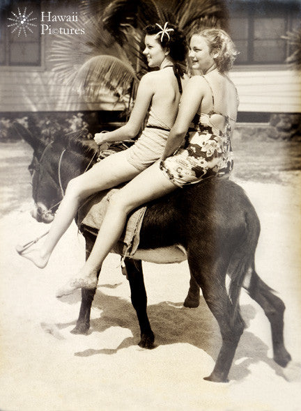 Women Riding Kona Nightingale - Vintage - Hawaiipictures.com