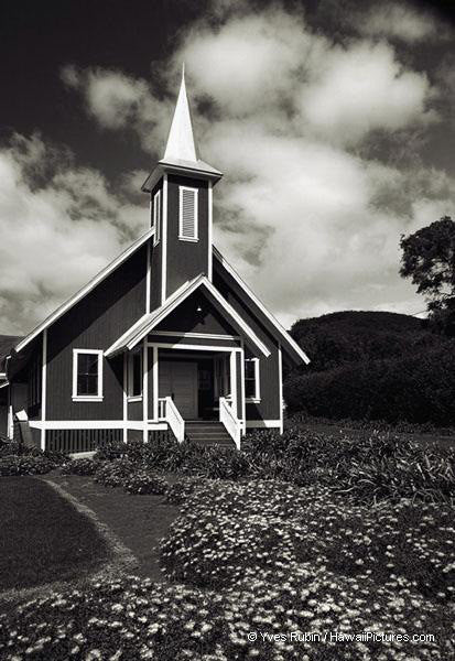 Black And White Small Church - Hawaiipictures.com