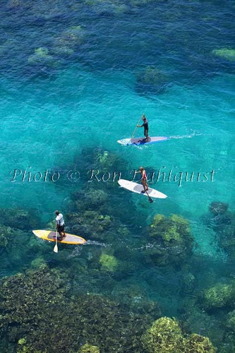 Stand-up paddle boarding on the West shore of Maui, Hawaii Picture Stock Photo - Hawaiipictures.com