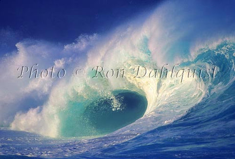 Barrel of large wave, Waimea, Oahu, Hawaii - Hawaiipictures.com