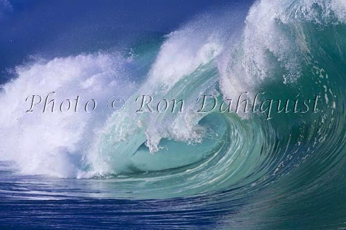 Close-up of wave breaking on the north shore of Oahu, Hawaii Print - Hawaiipictures.com